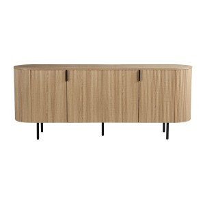 Buffet VAGOS – Coloris chêne naturel – 4 portes – 200 cm – Grand bahut moderne – Rangement spacieux