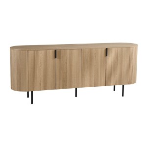 Buffet VAGOS – Coloris chêne naturel – 4 portes – 200 cm – Grand bahut moderne – Rangement spacieux