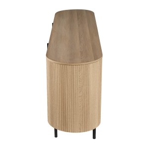 Buffet VAGOS – Coloris chêne naturel – 4 portes – 200 cm – Grand bahut moderne – Rangement spacieux