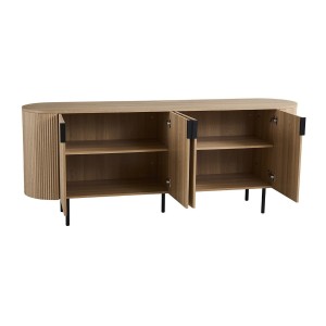 Buffet VAGOS – Coloris chêne naturel – 4 portes – 200 cm – Grand bahut moderne – Rangement spacieux