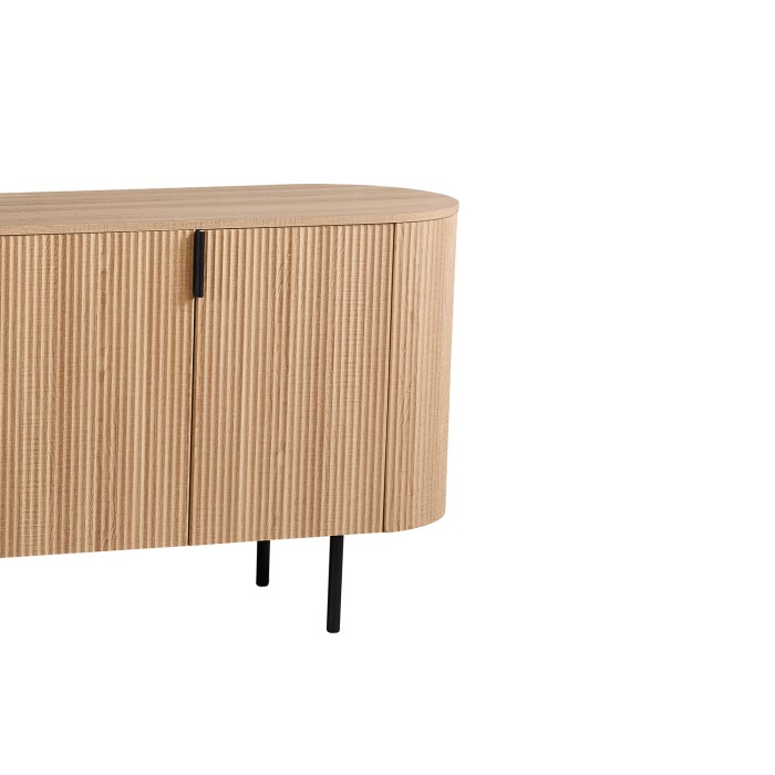 Buffet VAGOS – Coloris chêne naturel – 4 portes – 200 cm – Grand bahut moderne – Rangement spacieux