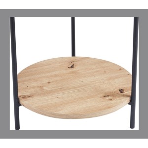 Table basse NORWYN – Coloris chêne vieilli – Table basse ronde Ø45 cm – MDF – Design compact et original 