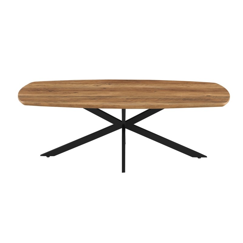Table basse TUNIS – Coloris bois de manguier – Table basse rectangulaire 130x70 cm – MDF & métal – Design original