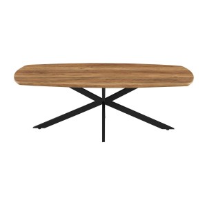Table basse TUNIS – Coloris bois de manguier – Table basse rectangulaire 130x70 cm – MDF & métal – Design original