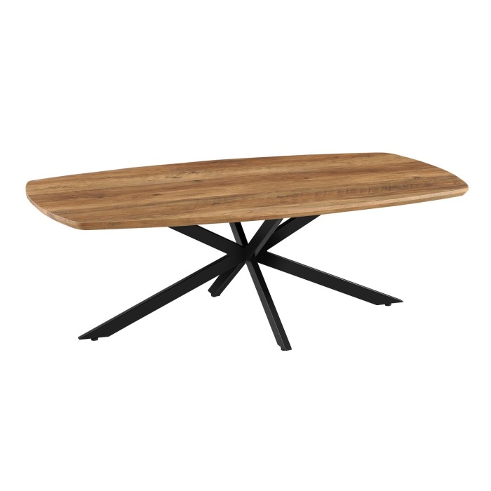 Table basse TUNIS – Coloris bois de manguier – Table basse rectangulaire 130x70 cm – MDF & métal – Design original 