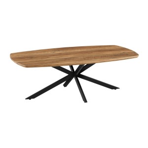 Table basse TUNIS – Coloris bois de manguier – Table basse rectangulaire 130x70 cm – MDF & métal – Design original 