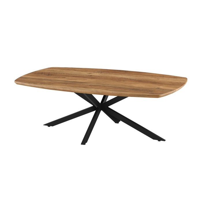 Table basse TUNIS – Coloris bois de manguier – Table basse rectangulaire 130x70 cm – MDF & métal – Design original 