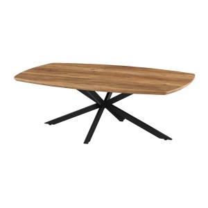 Table basse TUNIS – Coloris bois de manguier – Table basse rectangulaire 130x70 cm – MDF & métal – Design original 