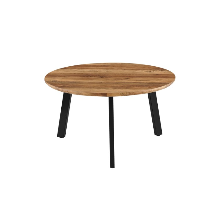 Set de 2 tables basses TUNIS – Coloris bois de manguier – MDF & métal – Style industriel et harmonieux 