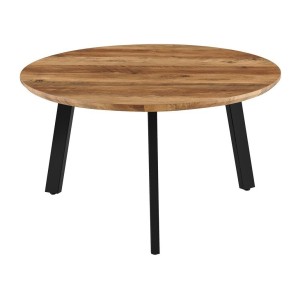 Set de 2 tables basses TUNIS – Coloris bois de manguier – MDF & métal – Style industriel et harmonieux 