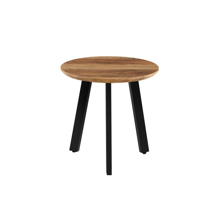 Set de 2 tables basses TUNIS – Coloris bois de manguier – MDF & métal – Style industriel et harmonieux 