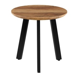 Set de 2 tables basses TUNIS – Coloris bois de manguier – MDF & métal – Style industriel et harmonieux 