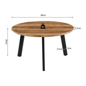 Set de 2 tables basses TUNIS – Coloris bois de manguier – MDF & métal – Style industriel et harmonieux 