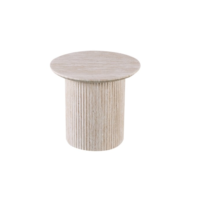 Table basse VAGOS – Coloris chêne clair – Table basse ronde Ø50 cm – MDF – Design moderne et naturel 