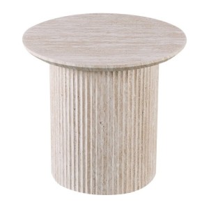 Table basse VAGOS – Coloris chêne clair – Table basse ronde Ø50 cm – MDF – Design moderne et naturel 