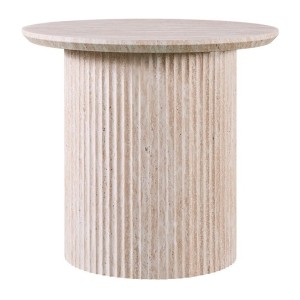 Table basse VAGOS – Coloris chêne clair – Table basse ronde Ø50 cm – MDF – Design moderne et naturel