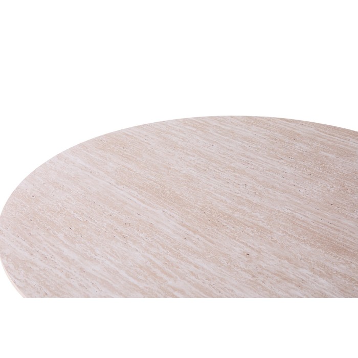 Table basse VAGOS – Coloris chêne clair – Table basse ronde Ø80 cm – MDF – Design naturel et moderne 