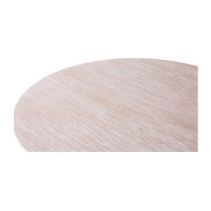 Table basse VAGOS – Coloris chêne clair – Table basse ronde Ø80 cm – MDF – Design naturel et moderne 