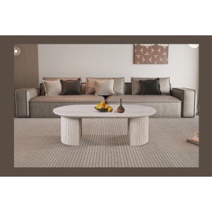 Table basse VAGOS – Coloris chêne clair – Table basse rectangulaire 120x70 cm – MDF – Design naturel et moderne 