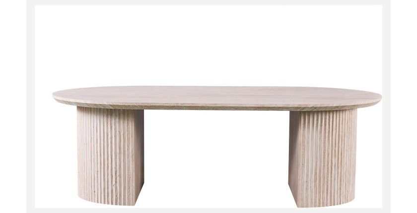 Table basse VAGOS – Coloris chêne clair – Table basse rectangulaire 120x70 cm – MDF – Design naturel et moderne