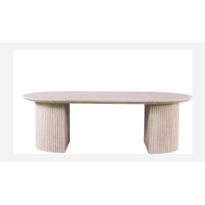 Table basse VAGOS – Coloris chêne clair – Table basse rectangulaire 120x70 cm – MDF – Design naturel et moderne