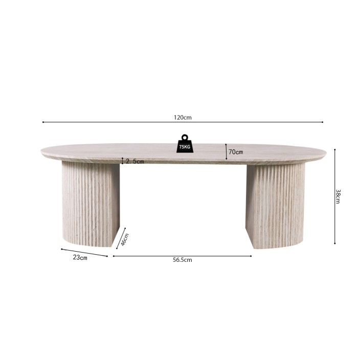 Table basse VAGOS – Coloris chêne clair – Table basse rectangulaire 120x70 cm – MDF – Design naturel et moderne 