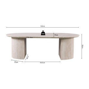 Table basse VAGOS – Coloris chêne clair – Table basse rectangulaire 120x70 cm – MDF – Design naturel et moderne 