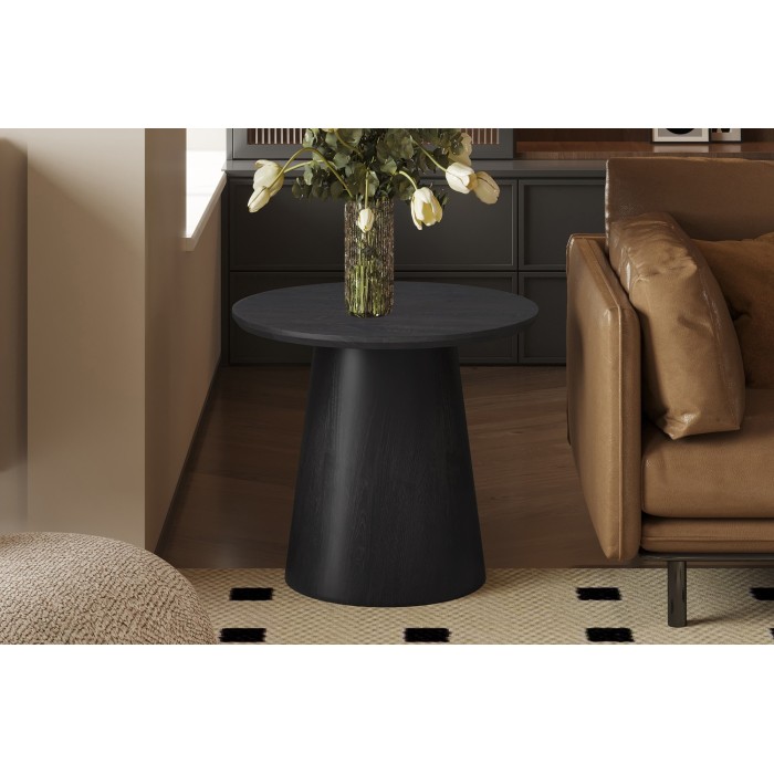 Table basse BOKOR – Coloris brun foncé – Table basse carrée 60x60 cm – MDF – Design moderne et compact 