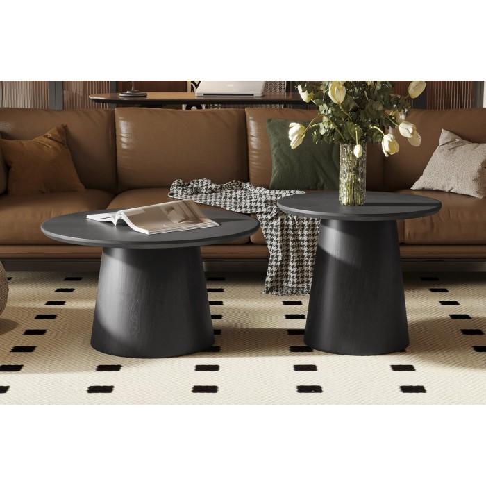 Table basse BOKOR – Coloris brun foncé – Table basse carrée 60x60 cm – MDF – Design moderne et compact 