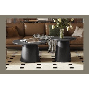 Table basse BOKOR – Coloris brun foncé – Table basse carrée 60x60 cm – MDF – Design moderne et compact 