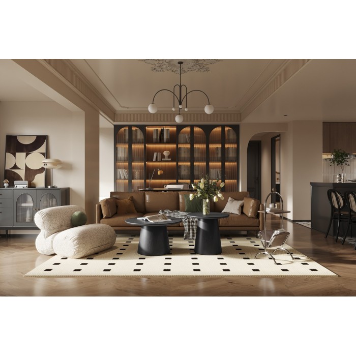 Table basse BOKOR – Coloris brun foncé – Table basse carrée 60x60 cm – MDF – Design moderne et compact 