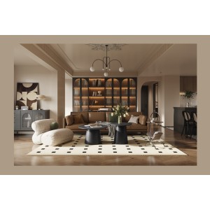 Table basse BOKOR – Coloris brun foncé – Table basse carrée 60x60 cm – MDF – Design moderne et compact 