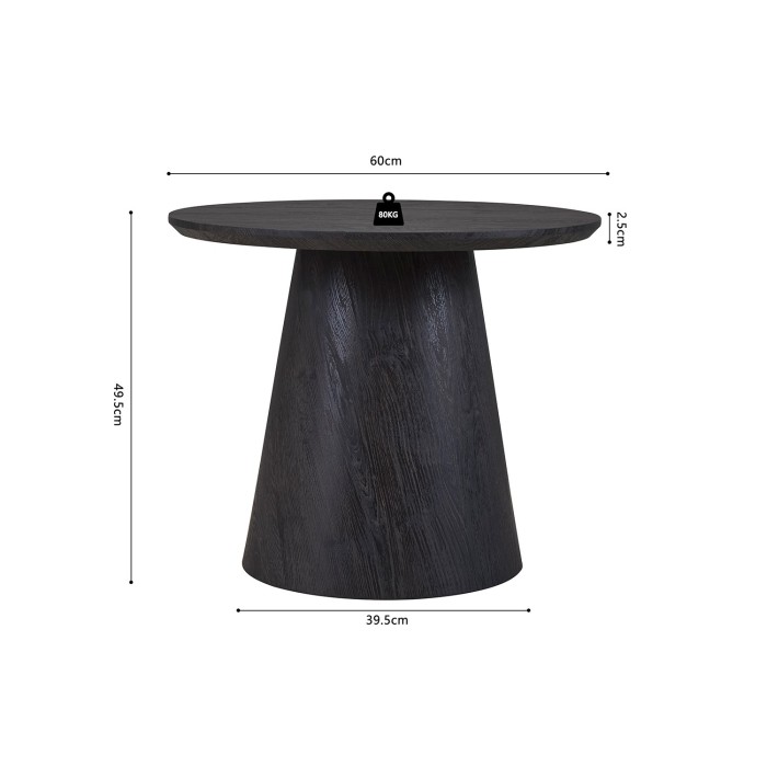 Table basse BOKOR – Coloris brun foncé – Table basse carrée 60x60 cm – MDF – Design moderne et compact 