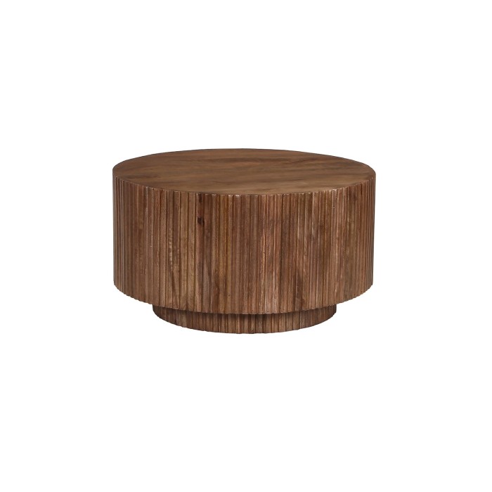 Table basse TALVORA – Bois de manguier massif – Table basse ronde Ø70 cm – Design naturel et authentique