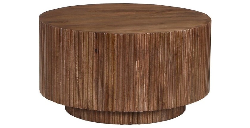 Table basse TALVORA – Bois de manguier massif – Table basse ronde Ø70 cm – Design naturel et authentique