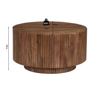 Table basse TALVORA – Bois de manguier massif – Table basse ronde Ø70 cm – Design naturel et authentique 