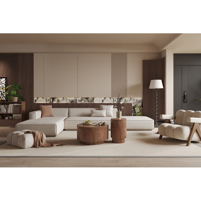 Table basse TALVORA – Bois de manguier massif – Table basse ronde Ø70 cm – Design naturel et authentique 