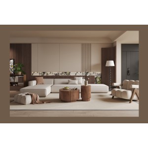 Table basse TALVORA – Bois de manguier massif – Table basse ronde Ø70 cm – Design naturel et authentique 