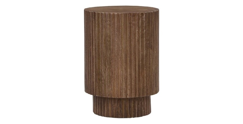Table basse TALVORA – Bois de manguier massif – Table basse ronde Ø35 cm – Design artisanal et compact 
