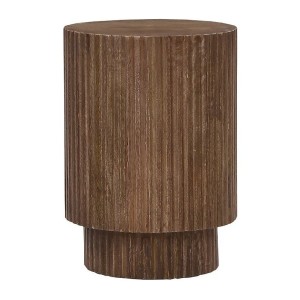 Table basse TALVORA – Bois de manguier massif – Table basse ronde Ø35 cm – Design artisanal et compact 