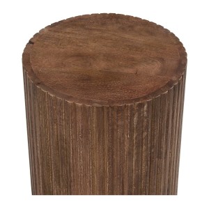 Table basse TALVORA – Bois de manguier massif – Table basse ronde Ø35 cm – Design artisanal et compact 