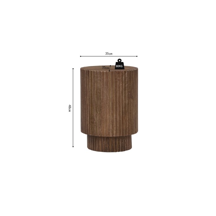 Table basse TALVORA – Bois de manguier massif – Table basse ronde Ø35 cm – Design artisanal et compact 