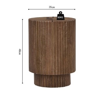 Table basse TALVORA – Bois de manguier massif – Table basse ronde Ø35 cm – Design artisanal et compact 