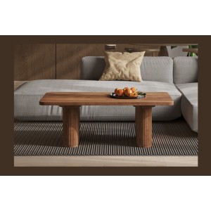 Table basse TALVORA – Bois de manguier massif – Table basse rectangulaire 120x60 cm – Design brut et naturel 