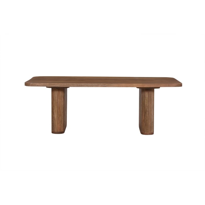 Table basse TALVORA – Bois de manguier massif – Table basse rectangulaire 120x60 cm – Design brut et naturel