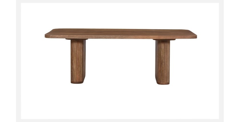Table basse TALVORA – Bois de manguier massif – Table basse rectangulaire 120x60 cm – Design brut et naturel