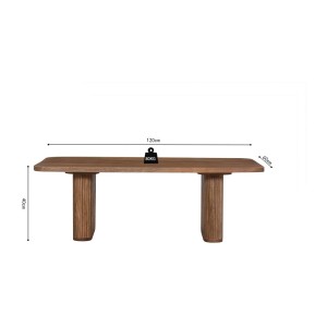 Table basse TALVORA – Bois de manguier massif – Table basse rectangulaire 120x60 cm – Design brut et naturel 
