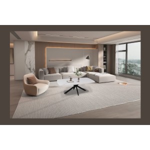 Table basse ARVENA – Table basse rectangulaire 130x70 cm – Pierre blanche & métal – Design moderne haut de gamme 