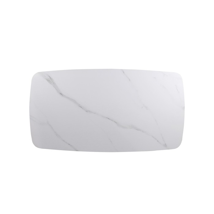 Table basse ARVENA – Table basse rectangulaire 130x70 cm – Pierre blanche & métal – Design moderne haut de gamme 