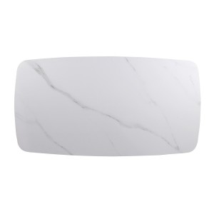 Table basse ARVENA – Table basse rectangulaire 130x70 cm – Pierre blanche & métal – Design moderne haut de gamme 